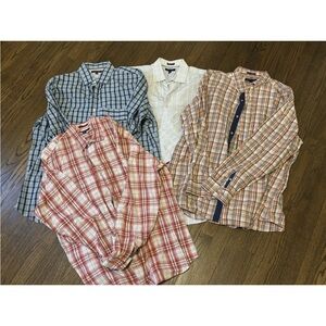 Banana Republic Men's Plaid Button-Down Shirts in Red, Blue, White, Tan